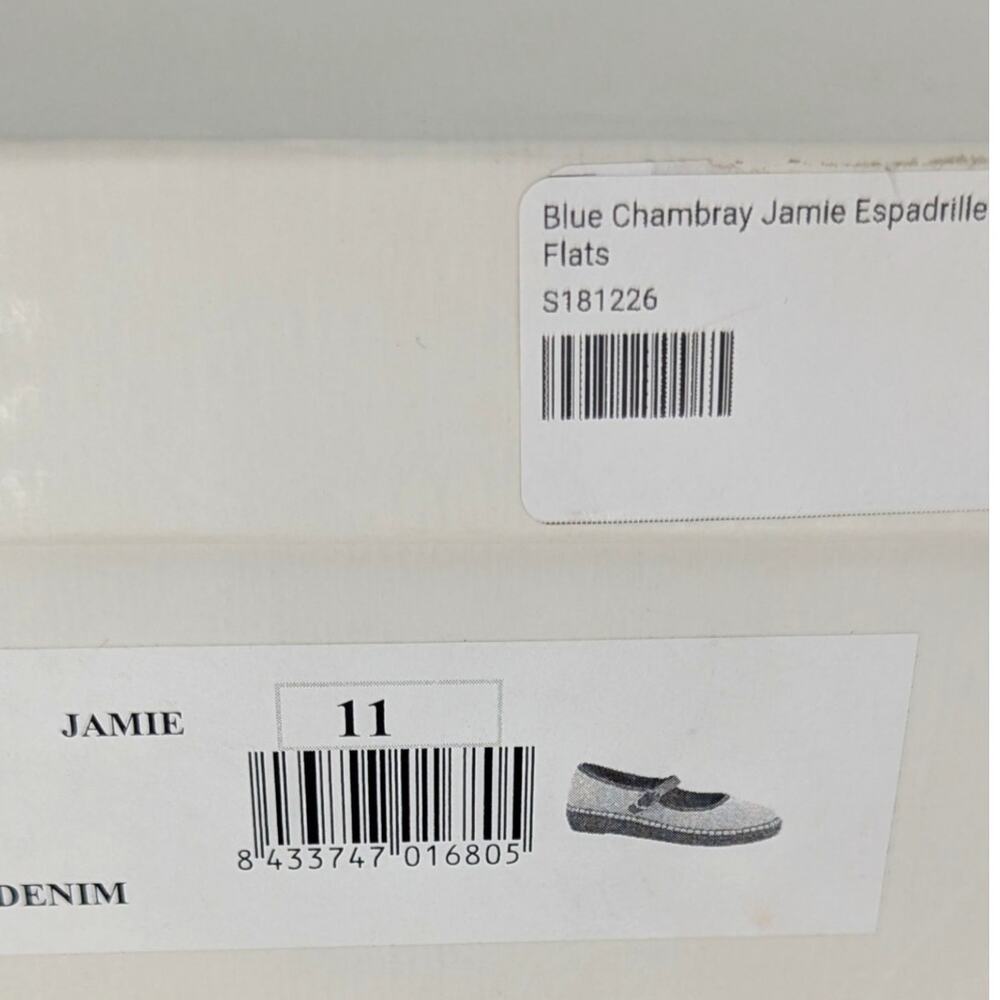 Tuckernuck Jamie Espadrille Flats Chambray Mary Jane Denim Blue Sz 11 - Picture 8 of 8